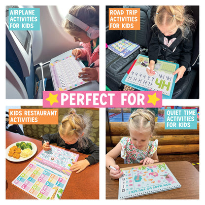 Hadley Designs pre-K educational materials including the premium 8x11 inch workbook with the included marker.