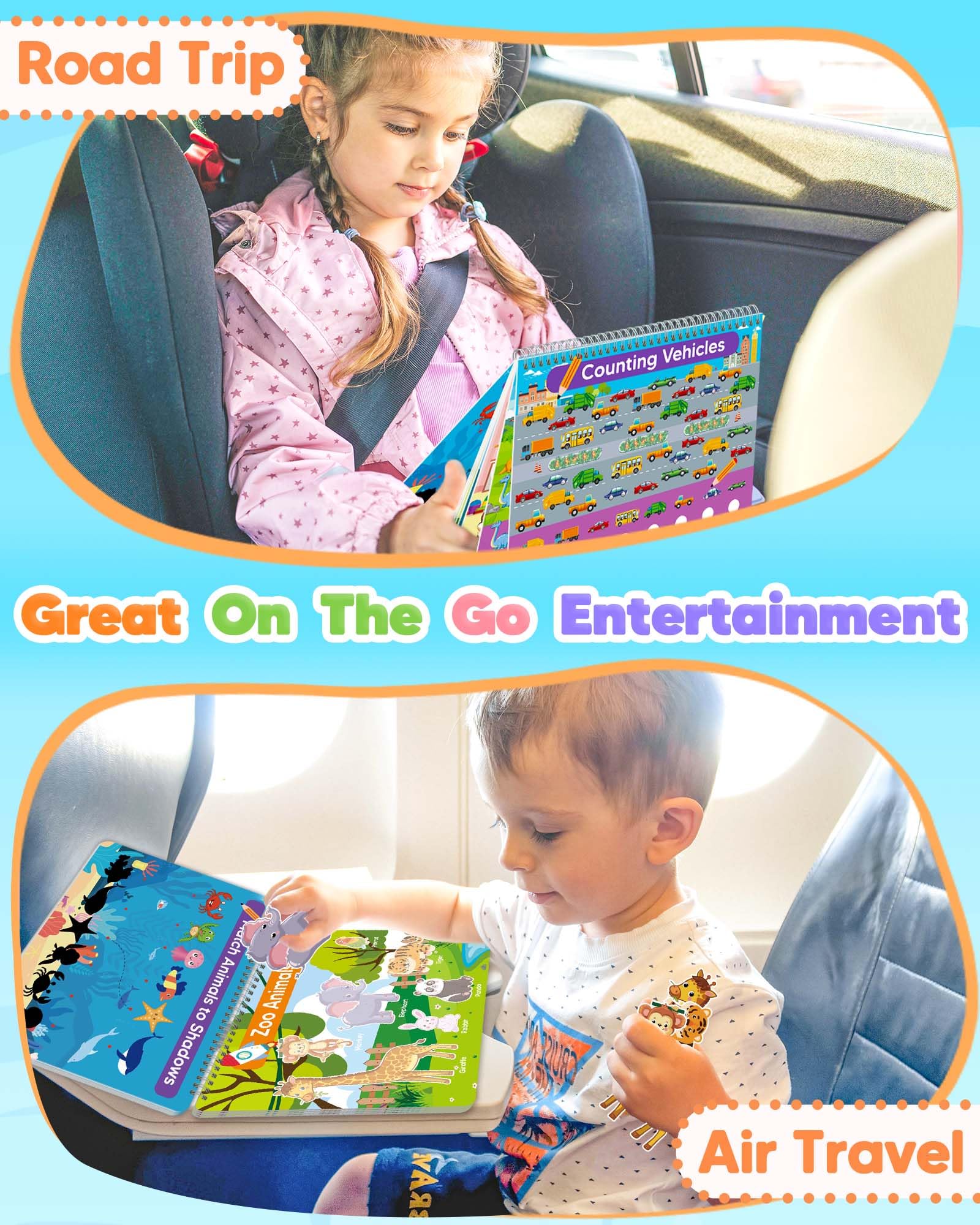 Detailed layout of the thirty-six included educational themes and animal matching pieces.