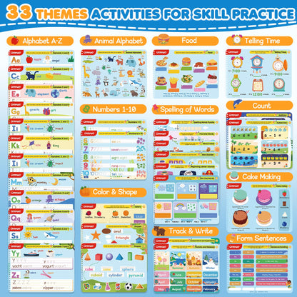 Complete set package of URMYWO kindergarten workbook with all accessories displayed.