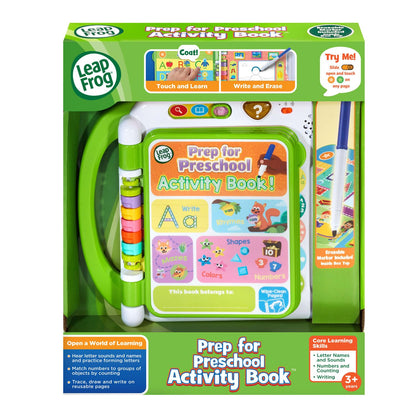 Back view of the LeapFrog electronic activity book showing the battery compartment setup.