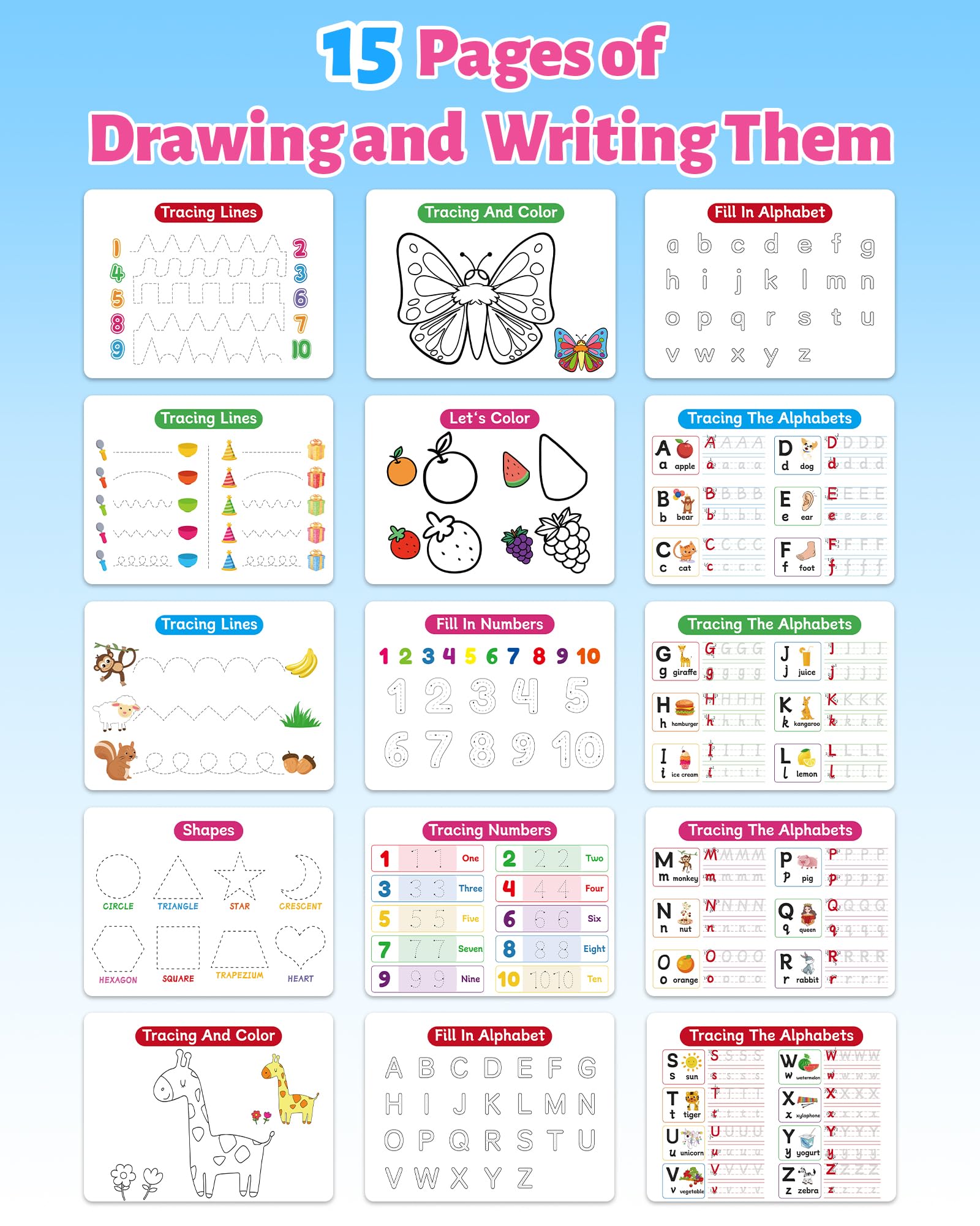 Benresive alphabet and number learning themes inside the Montessori preschool activity binder.