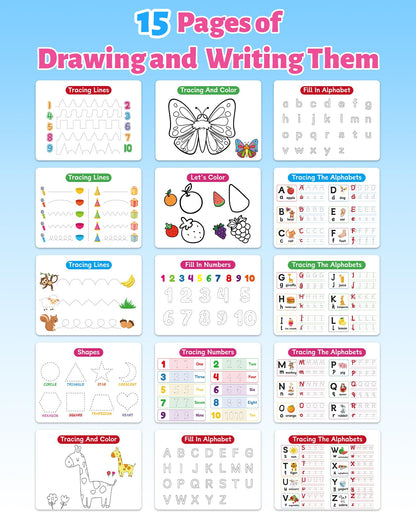 Benresive alphabet and number learning themes inside the Montessori preschool activity binder.