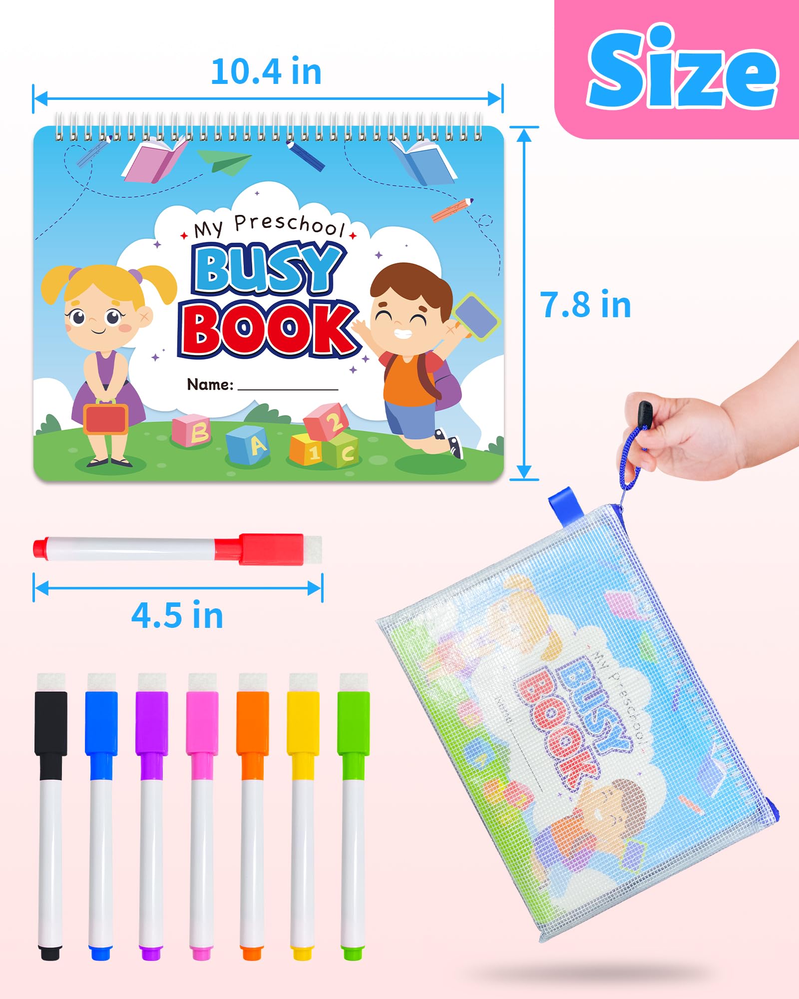 Benresive travel educational sensory toy being packed into a child backpack for a trip.