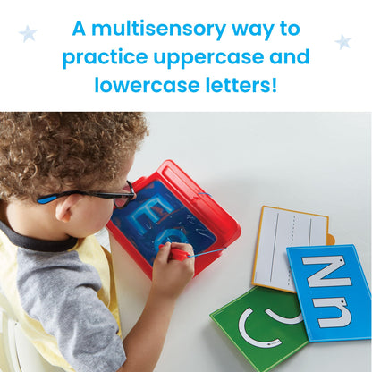 Close-up of the child-friendly stylus tracing through the translucent sensory gel.