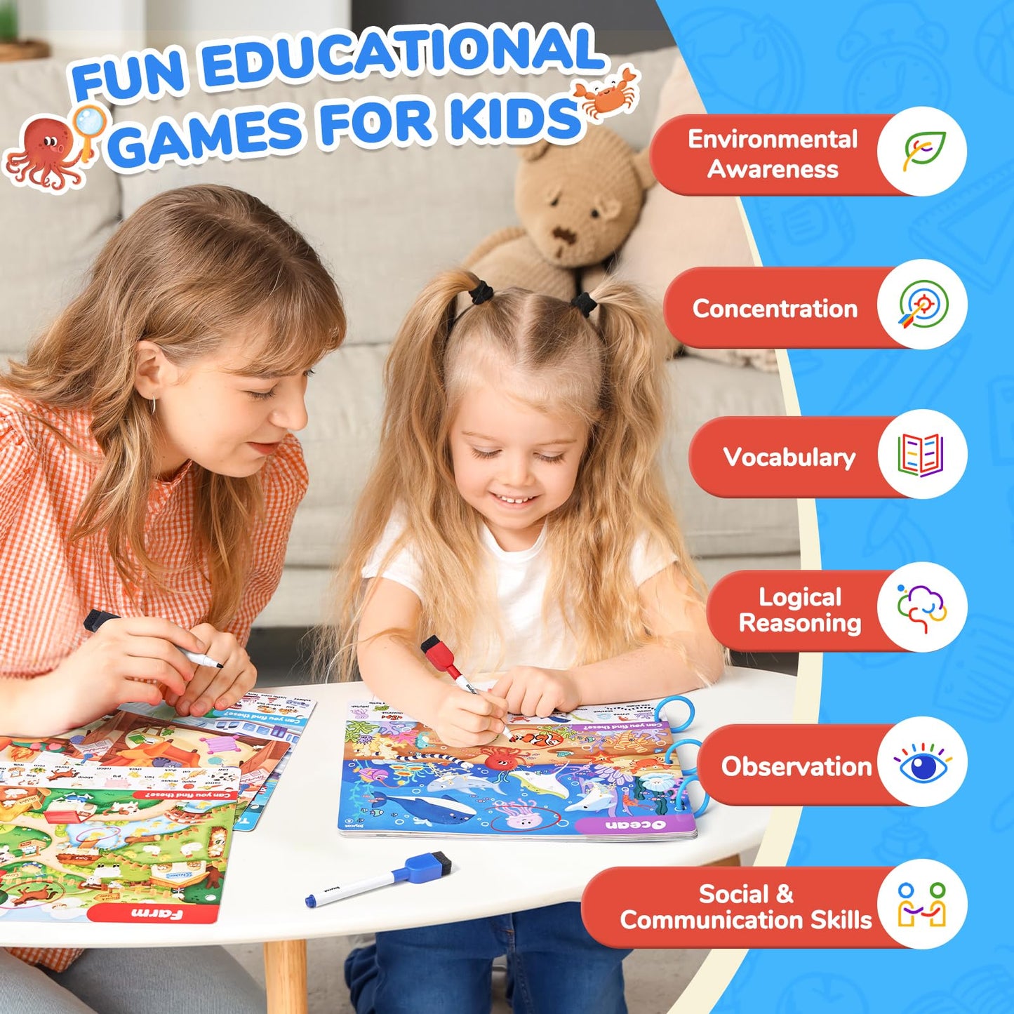 JoyCat search and find playbooks packaging box making it a perfect educational birthday gift.