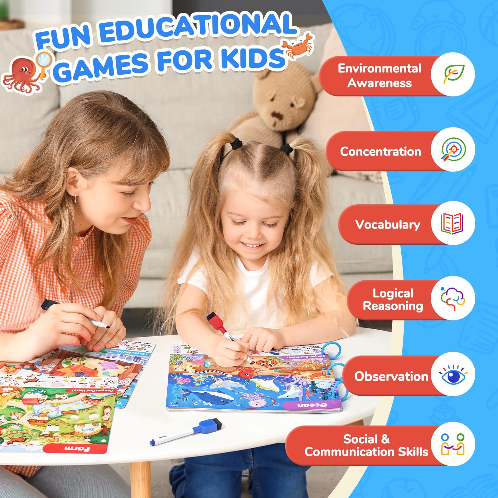 JoyCat search and find playbooks packaging box making it a perfect educational birthday gift.