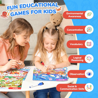 JoyCat search and find playbooks packaging box making it a perfect educational birthday gift.