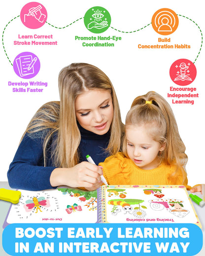 Curious 2 Learn Montessori educational toy kit containing 8 markers and a white board eraser.
