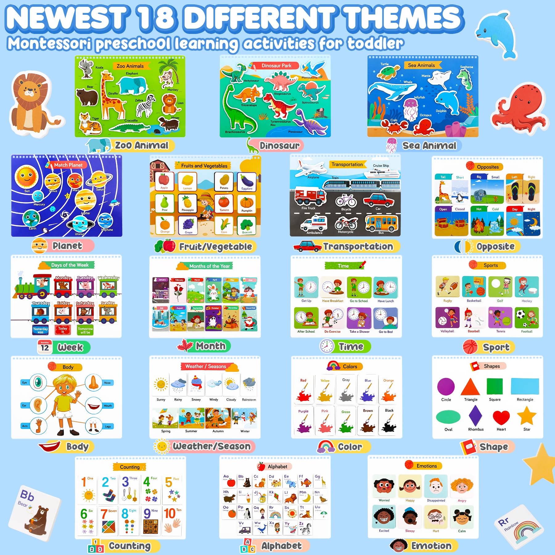 URMYWO toddler educational activity workbook showcasing internal alphabet matching and shape sorting pages.