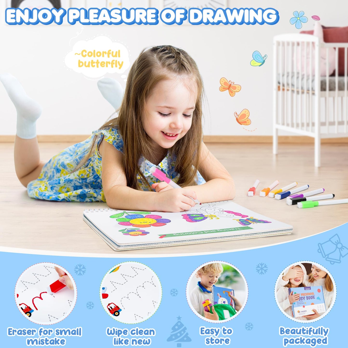 URMYWO early development educational toy being used for screen free quiet play during travel.