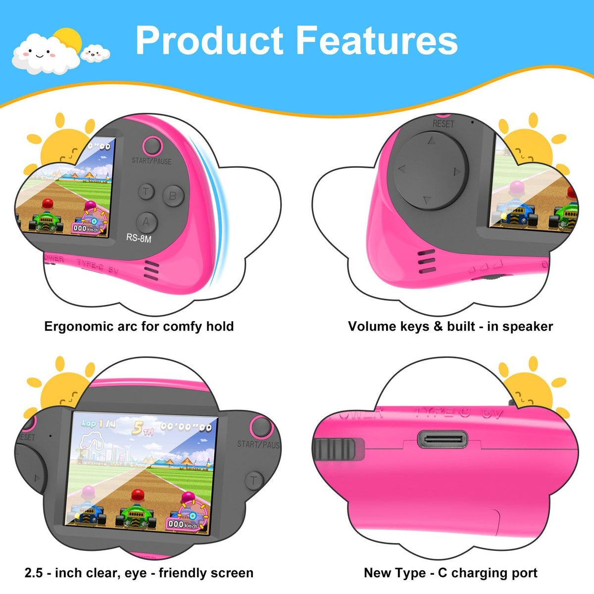 EASEGMER travel game player for boys and girls highlighting shatterproof protective casing
