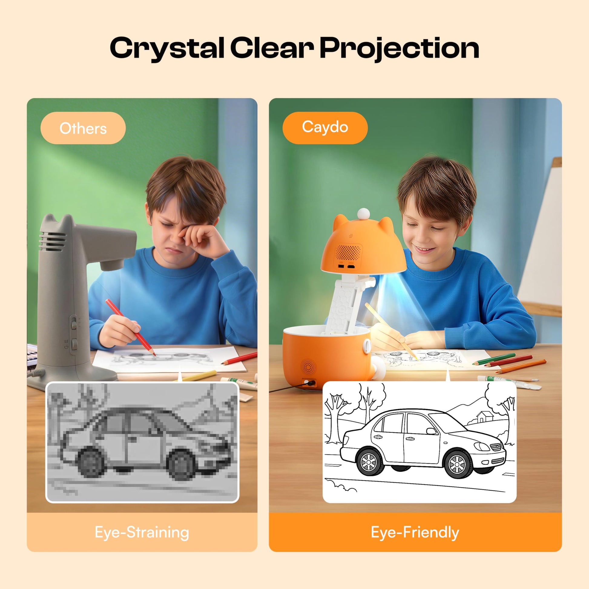 Caydo portable STEM craft toy being operated with the included remote control unit