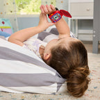 VTech unisex children smart clock toy showing the protective superhero cover closed for daily play.