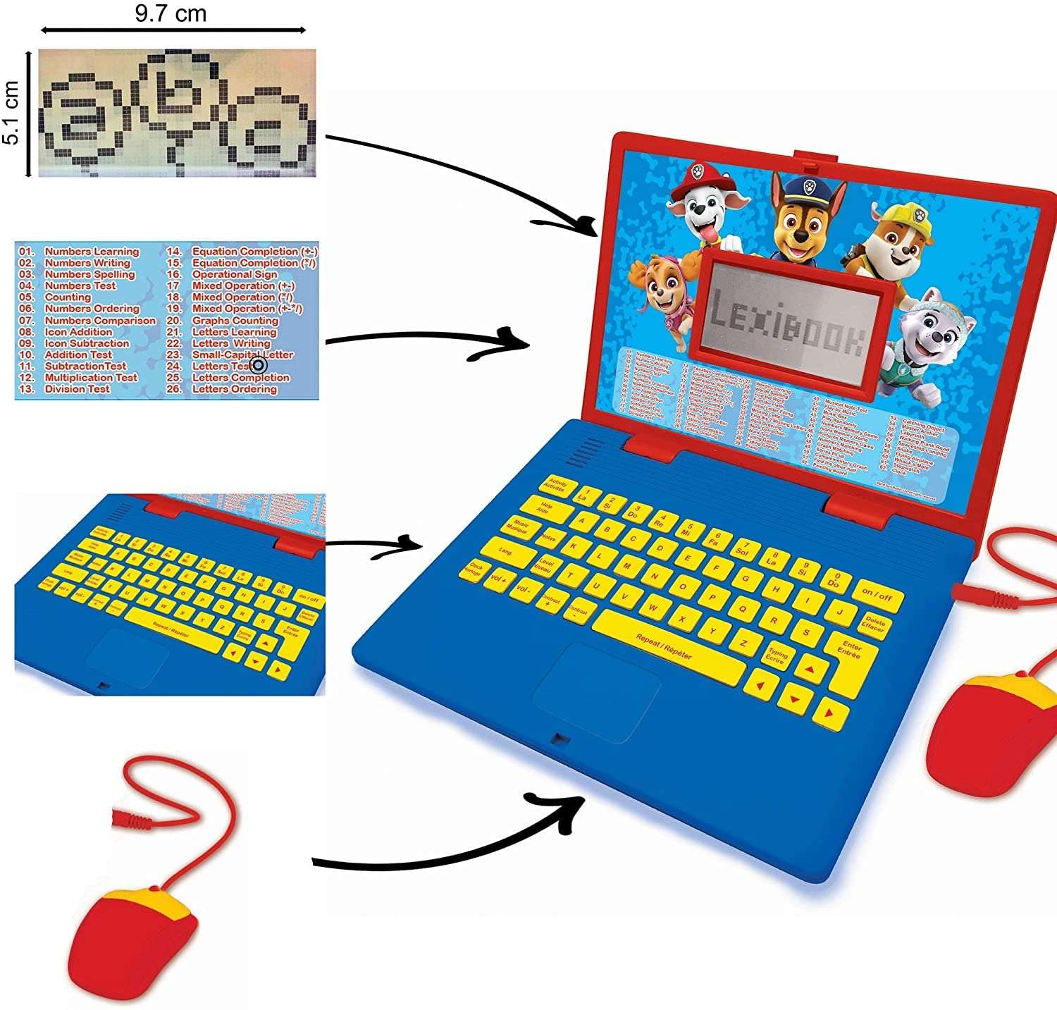 Lexibook children computer side profile showcasing the slim portable design for kids
