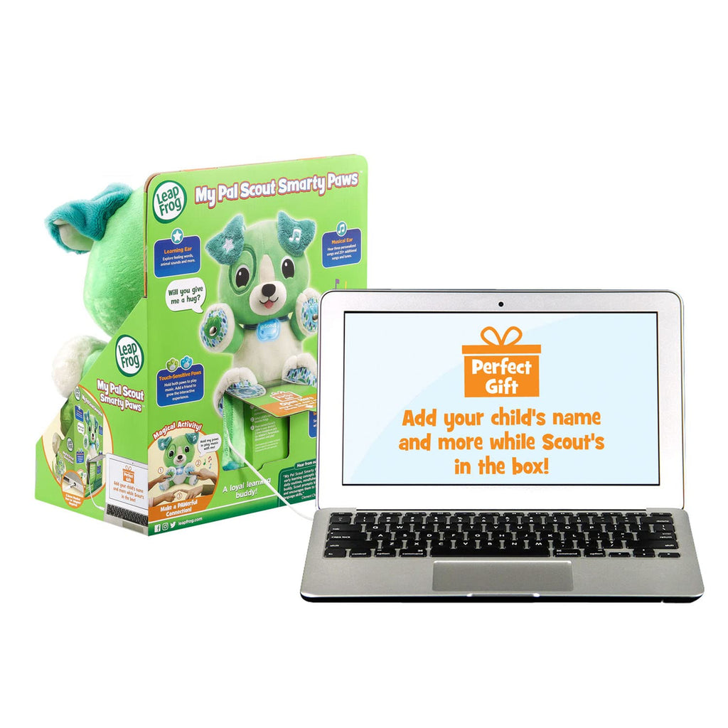 LeapFrog interactive puppy showing luminous light up collar