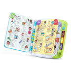 Close up of touch sensitive pages on the LeapFrog learning dictionary for children