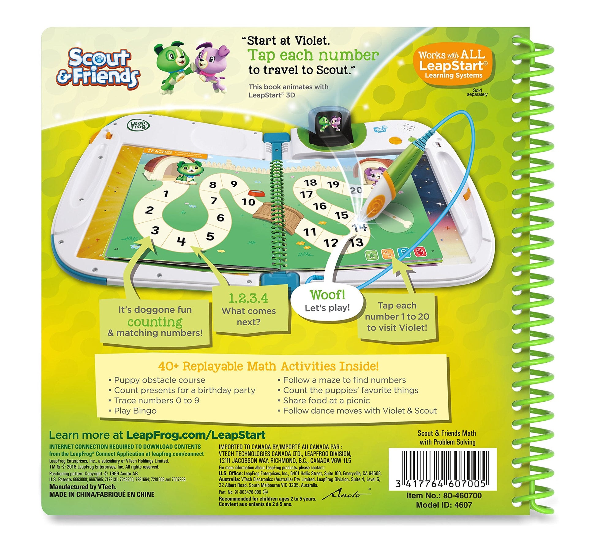 Back cover of the orange interactive problem solving activity book with compatible system guidelines