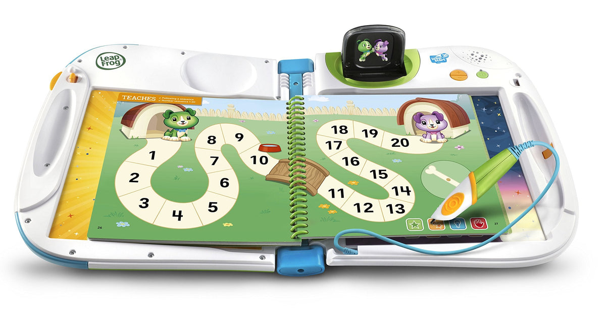 Side view displaying the page binding compatibility with early learning interactive platforms
