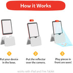 Packaging back view outlining required tablet compatibility and adaptive difficulty details