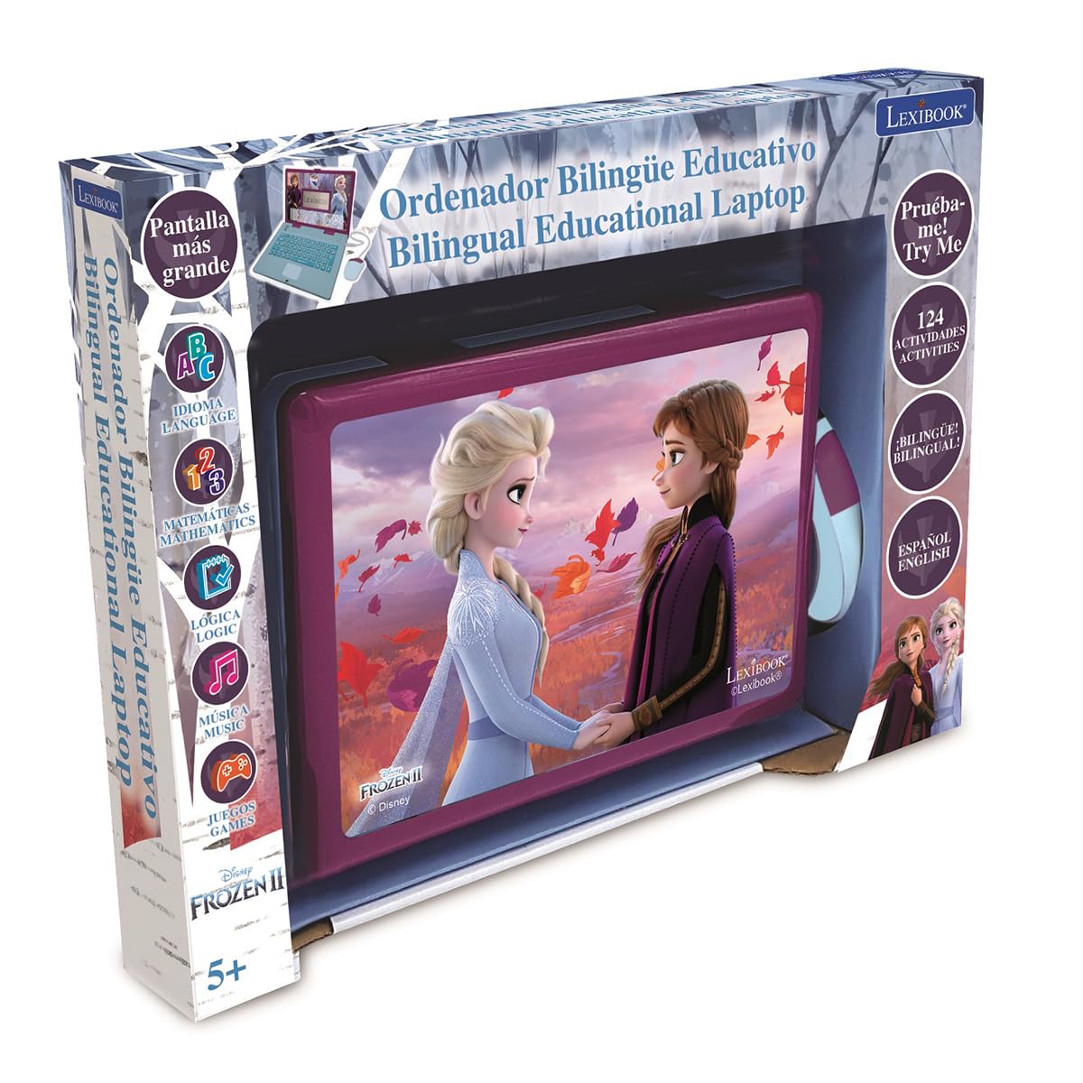 Close up view of the liquid crystal display screen on the Lexibook interactive princess toy showing game animations.
