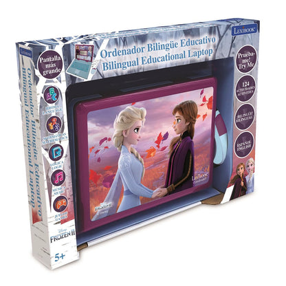 Close up view of the liquid crystal display screen on the Lexibook interactive princess toy showing game animations.