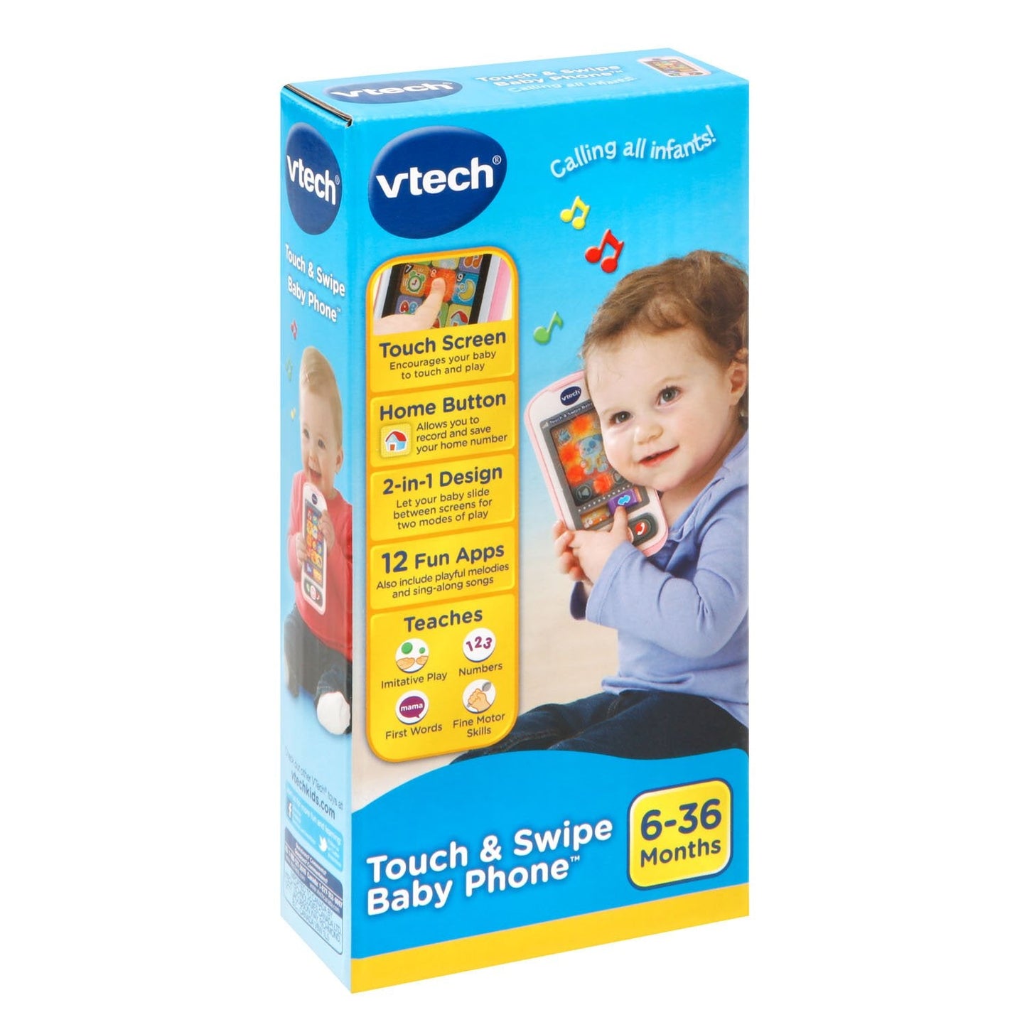 Rear view of the pink VTech touch phone emphasizing the lightweight build layout.