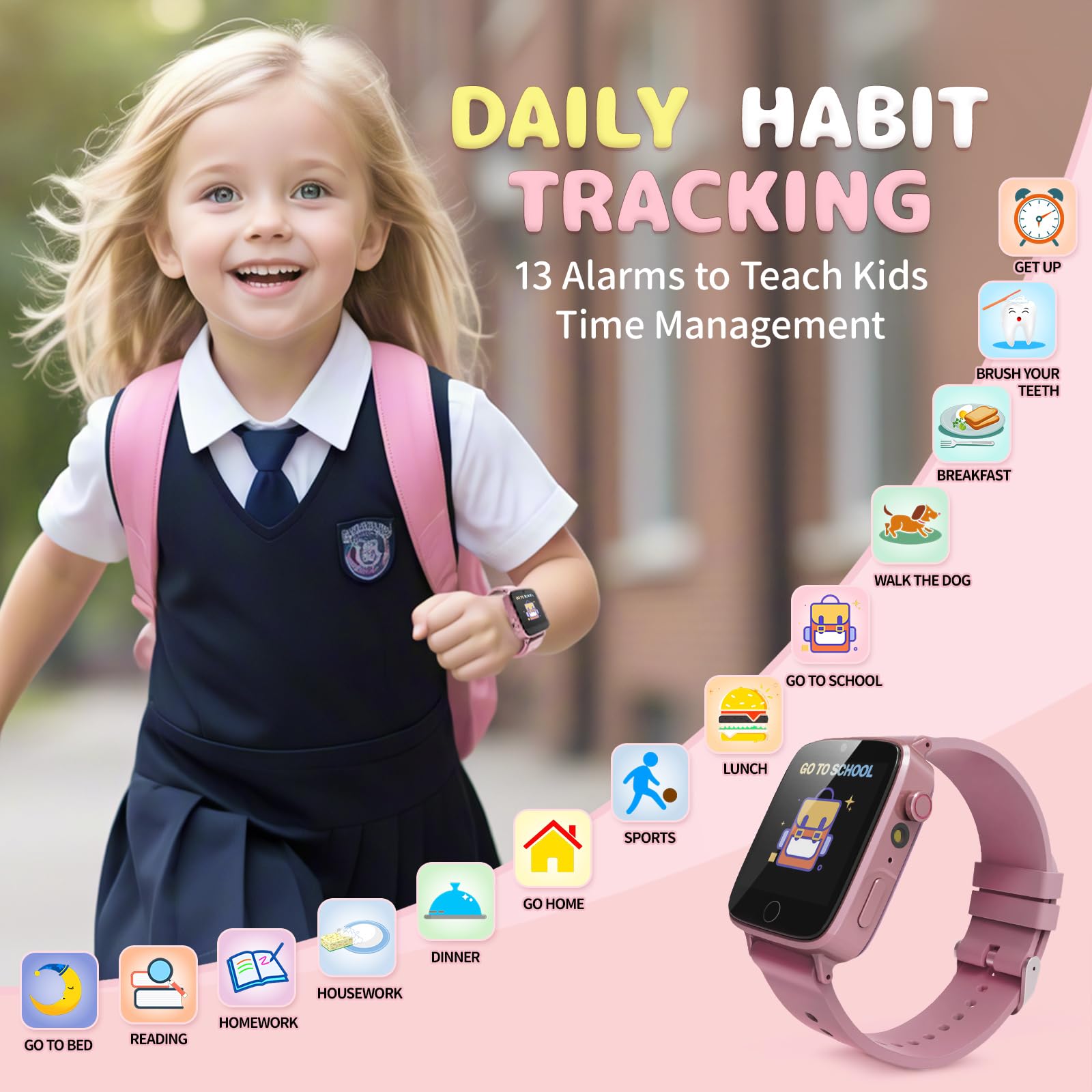 ZUODUN children wearable gadget showcasing comfortable silicone strap adjusting mechanism
