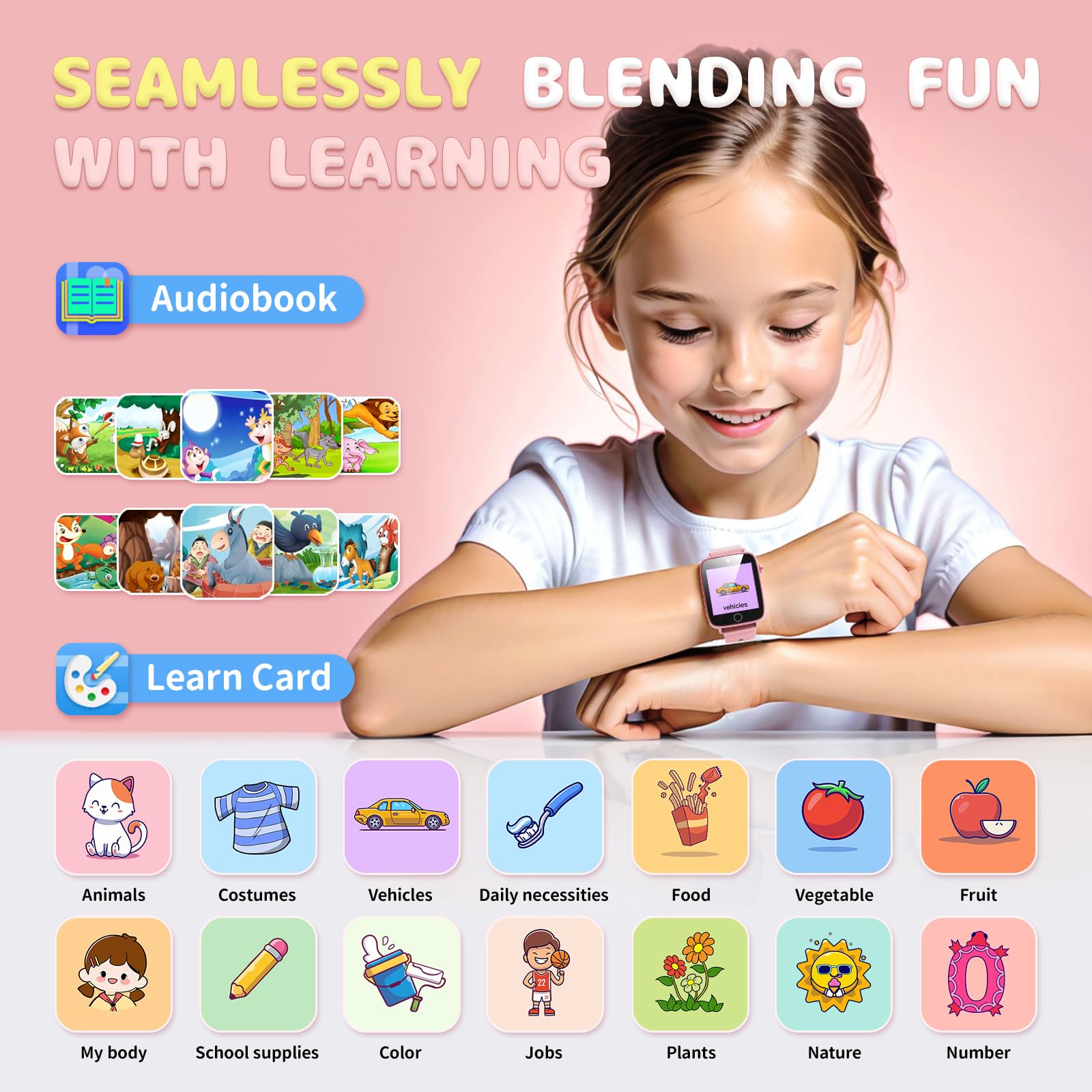 ZUODUN girls interactive toy watch displaying pedometer step tracker utility screen