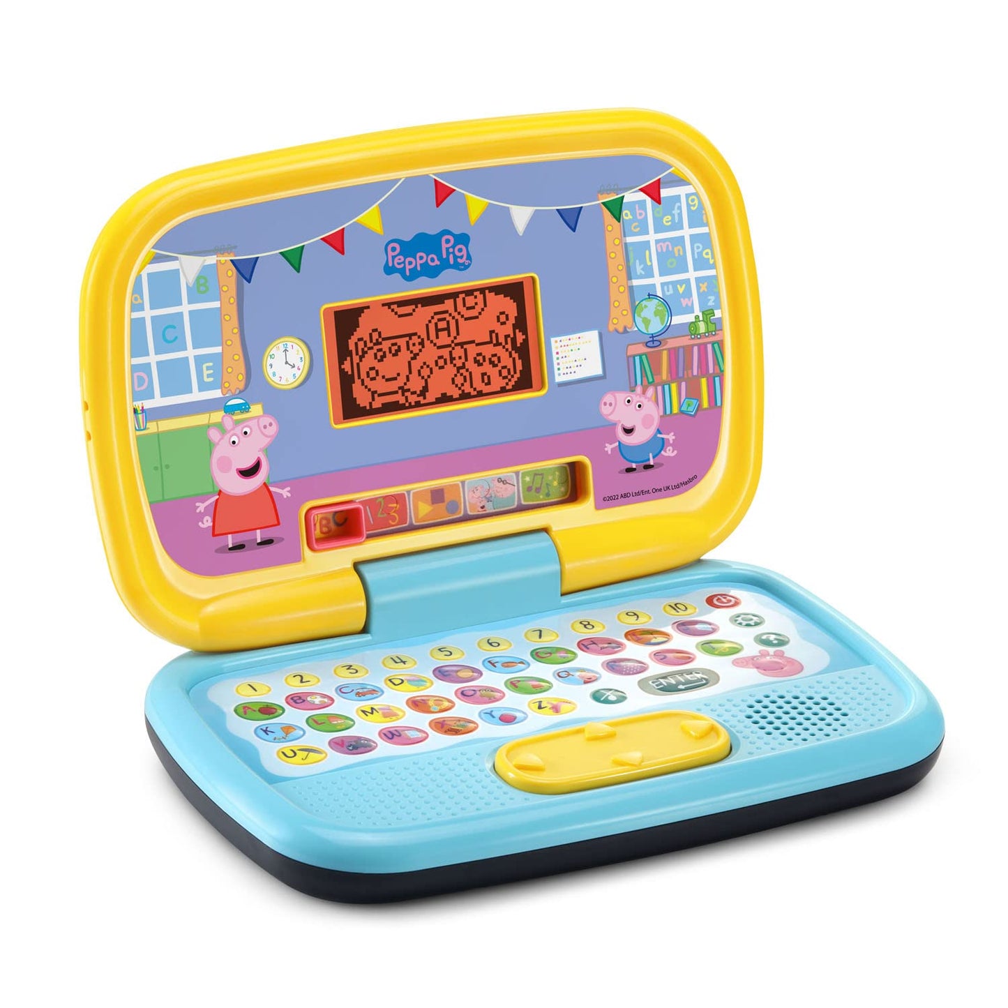 VTech educational toy laptop closed showing the durable outer casing design.