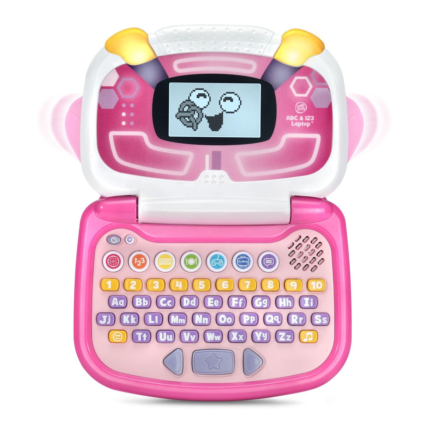 Close up view of the letter and number keys on the LeapFrog children computer
