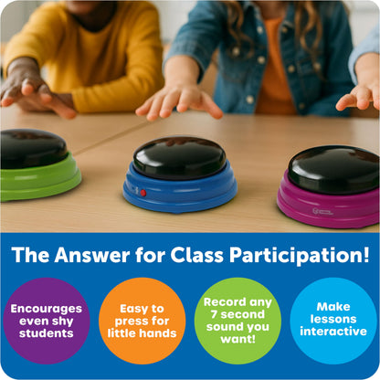 Learning Resources durable audio playback buzzer showing the wide tap surface