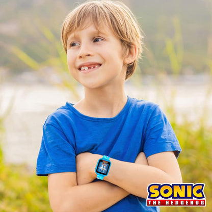 Accutime Sonic the Hedgehog wearable device display screen demonstrating the built-in pedometer step tracker application