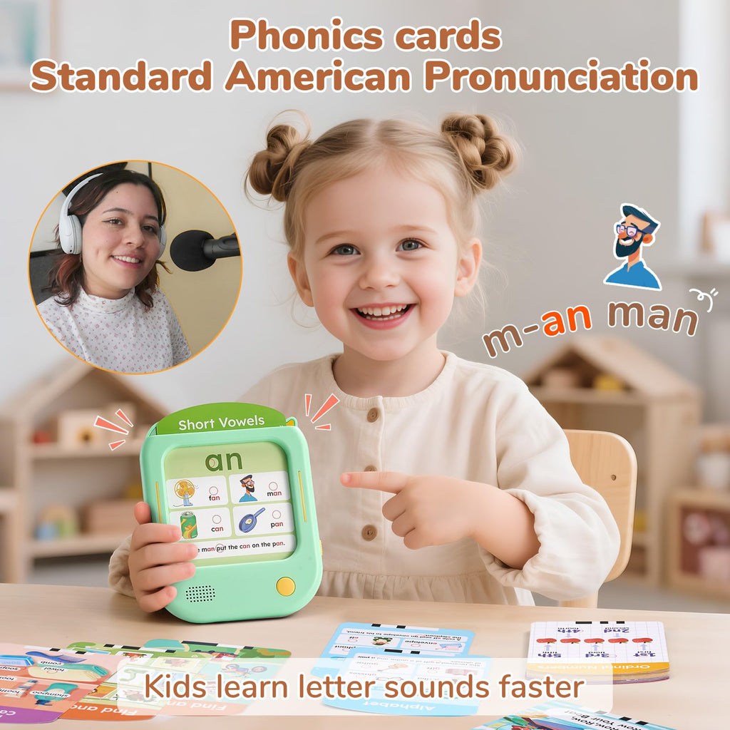 JoyCat screenless educational device highlighting the built-in speaker and simple interface