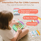 JoyCat toddler learning pad package contents including rechargeable battery cable