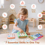 JoyCat Montessori style early vocabulary and math development cards close up