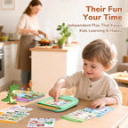 JoyCat screen-free interactive quiz games card view for independent learning