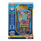 Vtech electronic learning phone showing numbers and math game controls.
