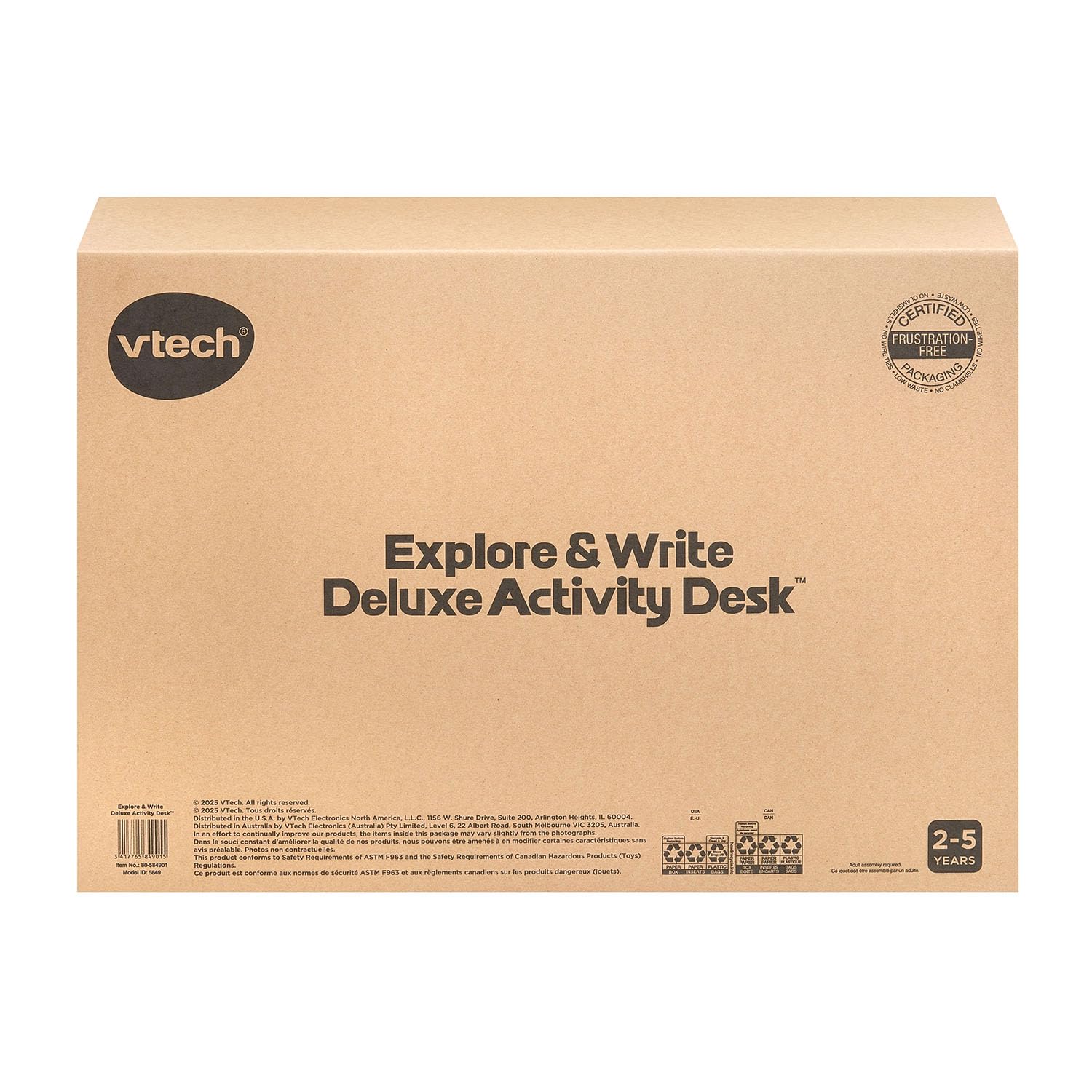 Side view of the convertible VTech learning system used as a chalkboard