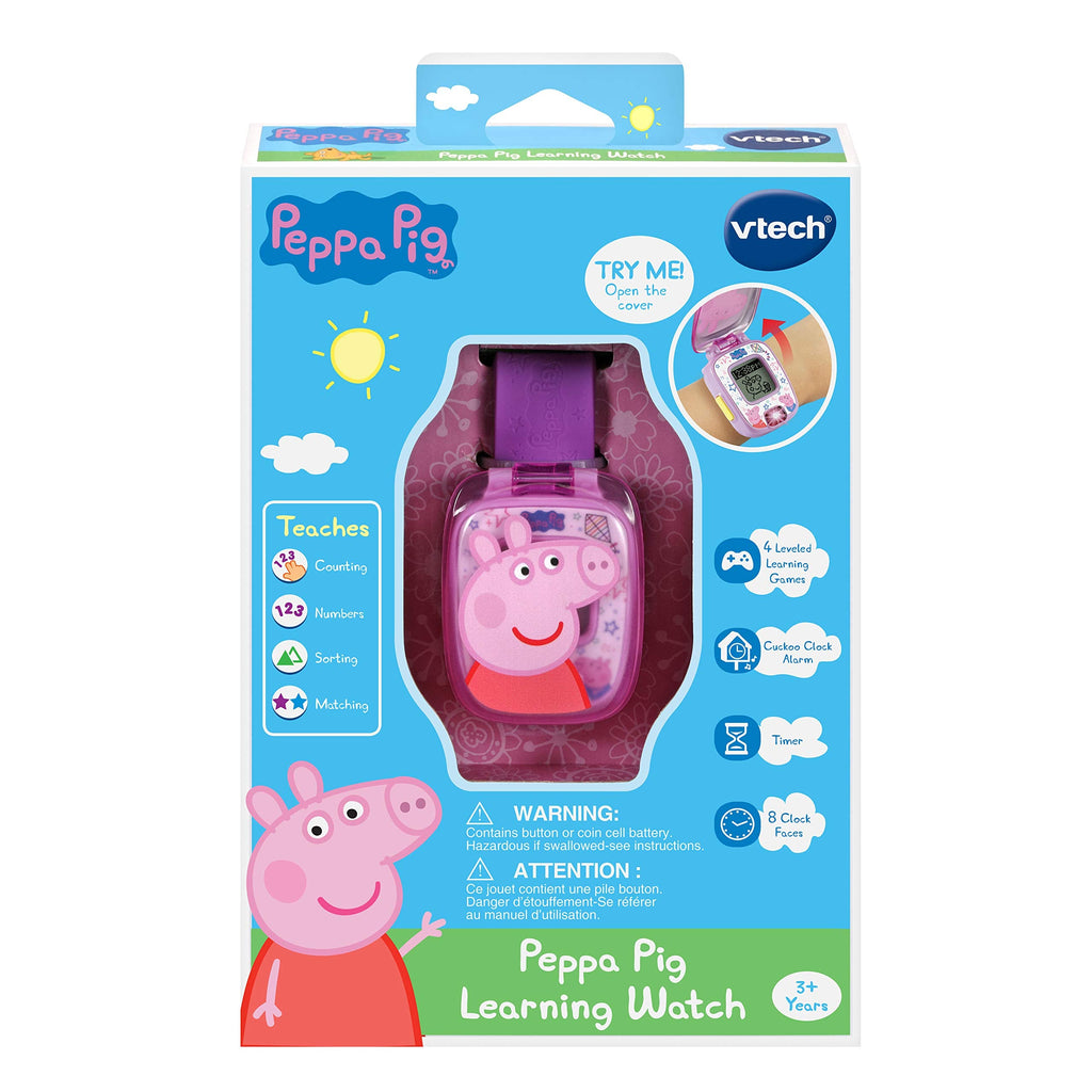 VTech interactive digital wrist watch for kids displaying early learning math game menu