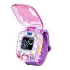 Imported children wearable smart device showing sorting and matching game interface on screen