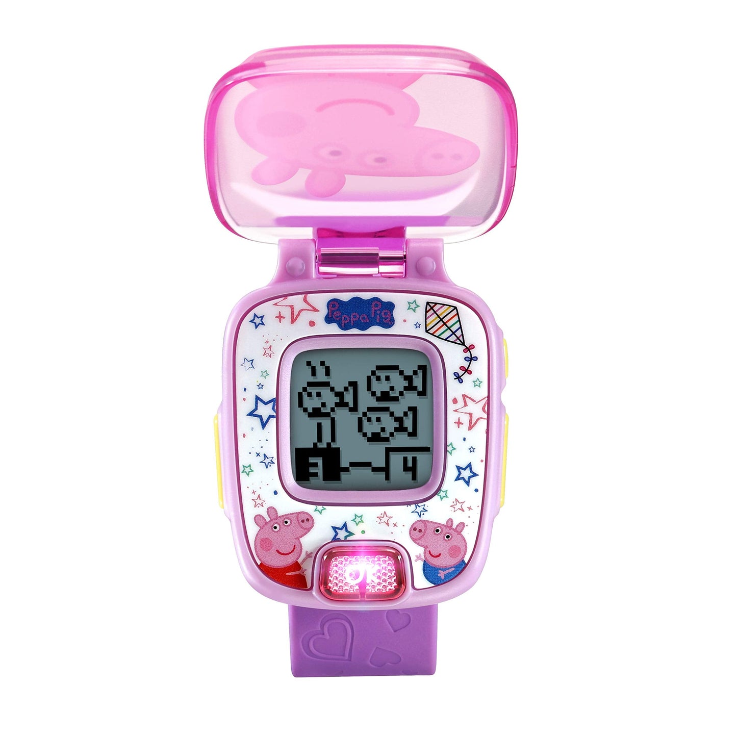 Authentic VTech learning wrist watch packaging highlighting age appropriate early childhood features