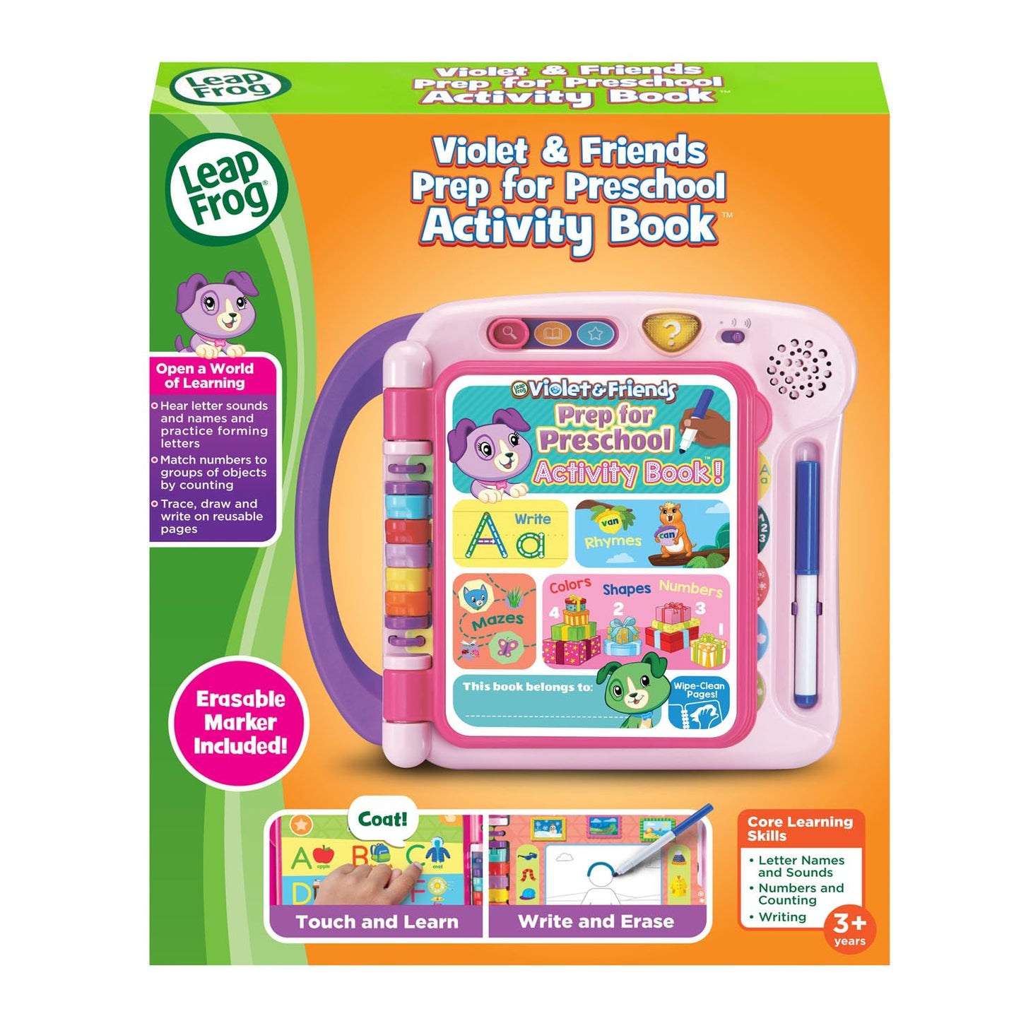 LeapFrog early learning book hint button interface highlighted for independent toddler guidance