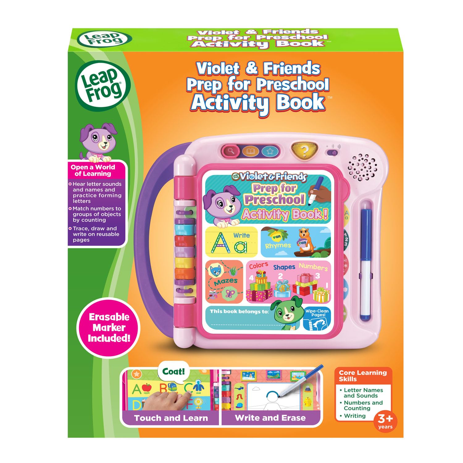 LeapFrog early learning book hint button interface highlighted for independent toddler guidance