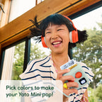 Yoto Mini protective sleeve case in light green with attached wrist lanyard