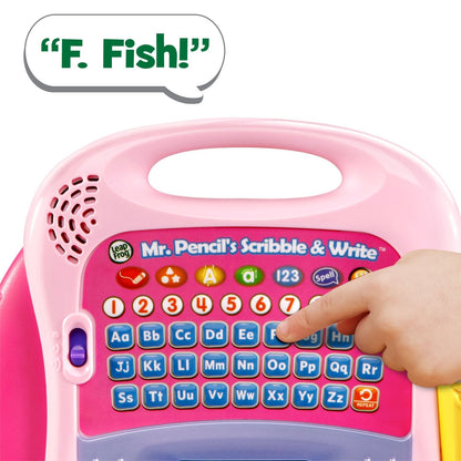 Back panel of the pink LeapFrog learning device showcasing the secure battery compartment safety design