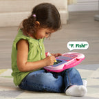 LeapFrog interactive spelling and drawing game console for toddlers in full operational display mode