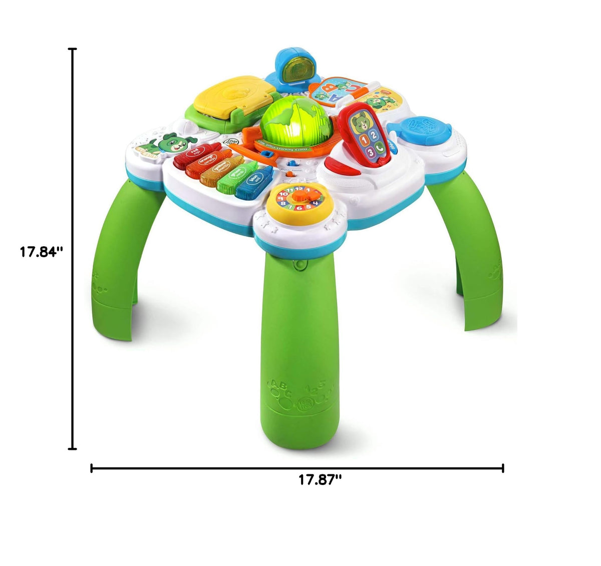 LeapFrog baby learning station showing the light up globe and desk lamp features