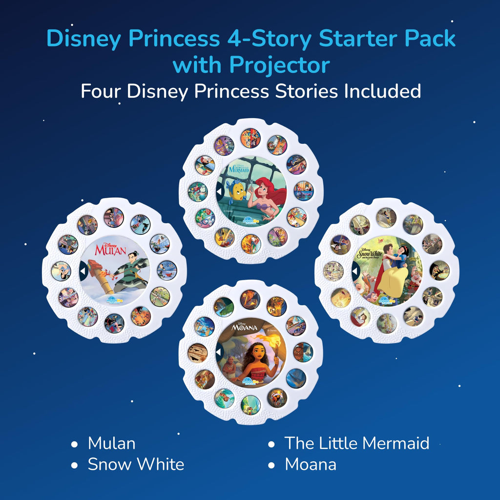 Compact Moonlite story projector packed inside a travel bag for family holidays