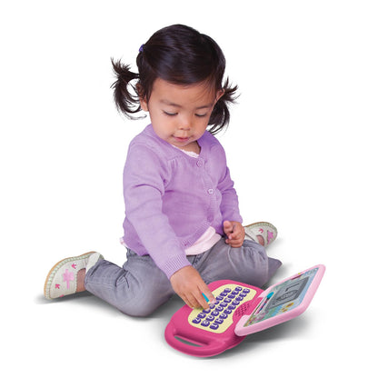 LeapFrog educational laptop for toddlers closed view with carry handle displayed