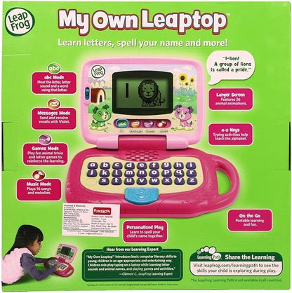 LeapFrog My Own Leaptop packaging front view showcasing features and age range